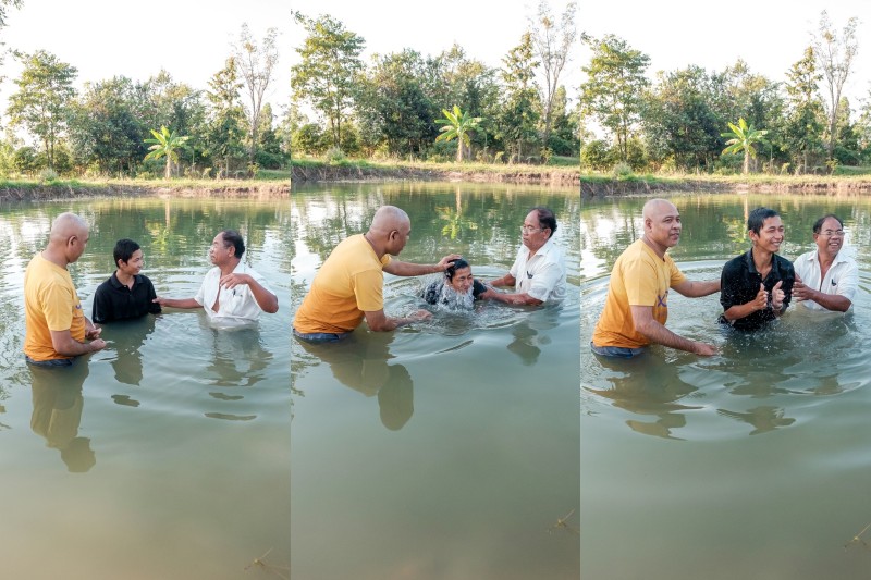 Baptism ceremony Shared Love Srisophon Evangelism Center, Cambodia 04