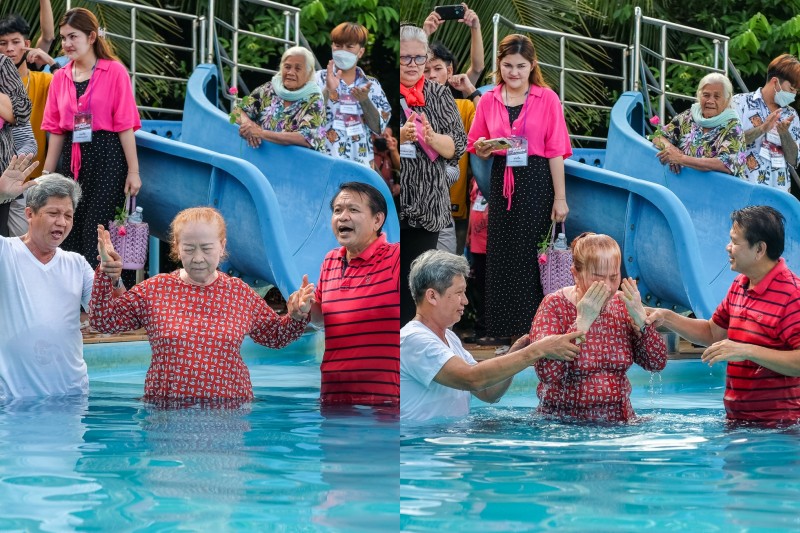 Those who have received baptism at the “Super Power” Family Camp 05