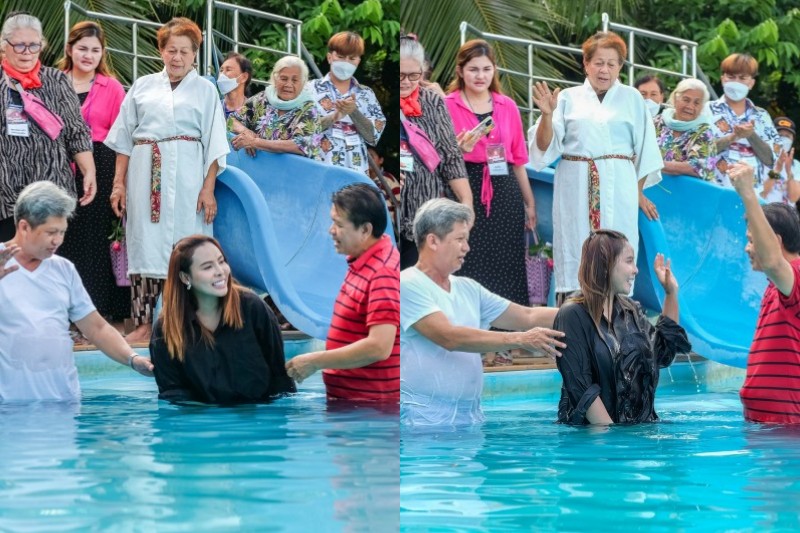 Those who have received baptism at the “Super Power” Family Camp 07