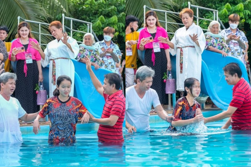 Those who have received baptism at the “Super Power” Family Camp 09